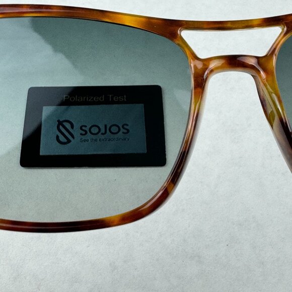 Sojos Polarized Sunglasses Tortoise Frame Green Lens UV400 Protection SJ2269C6 - Picture 3 of 16